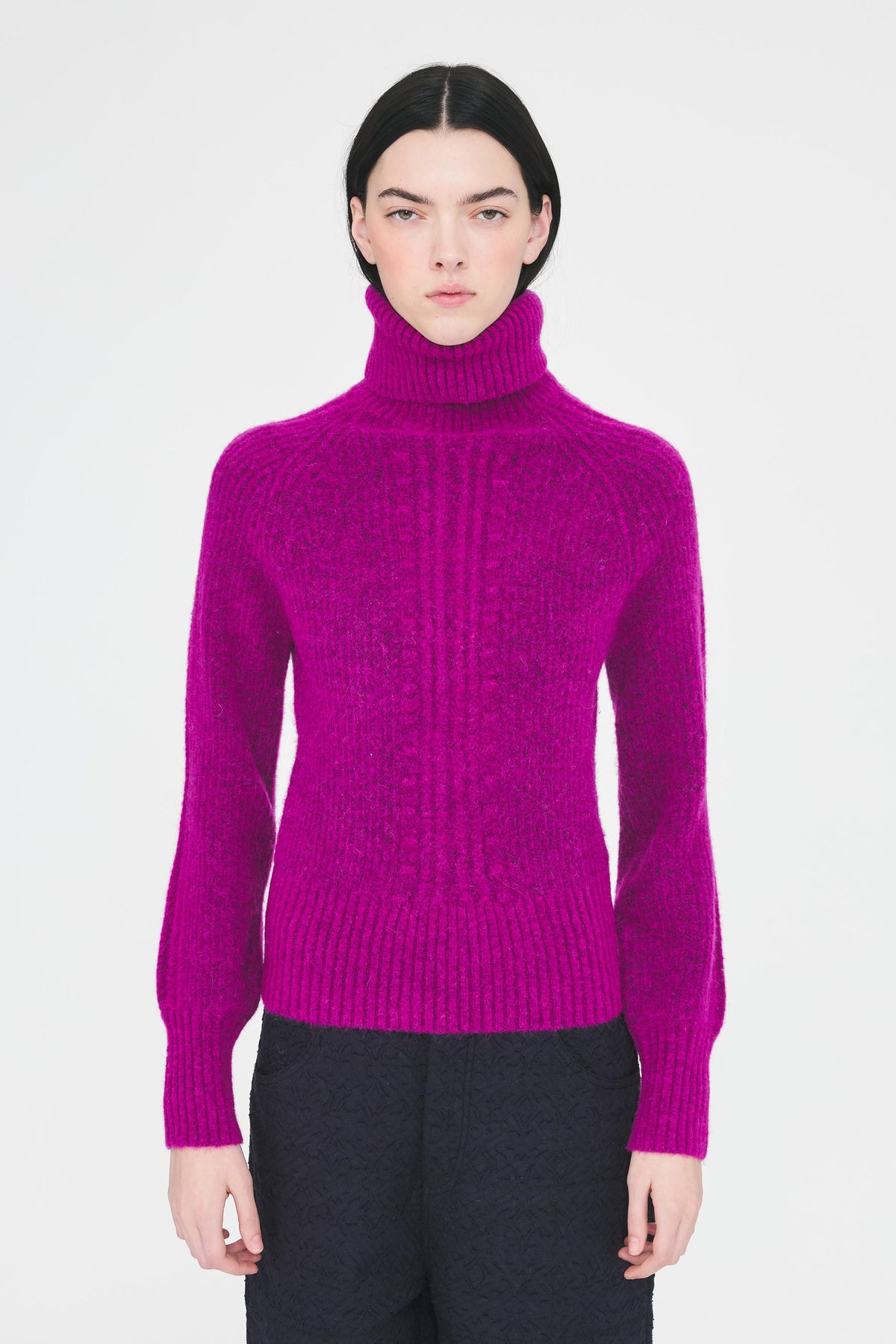 Pull col roulé Fisher - Fuschia