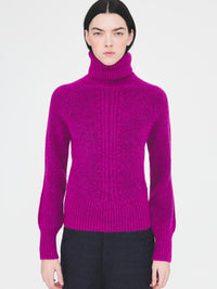 Pull col roulé Fisher - Fuschia