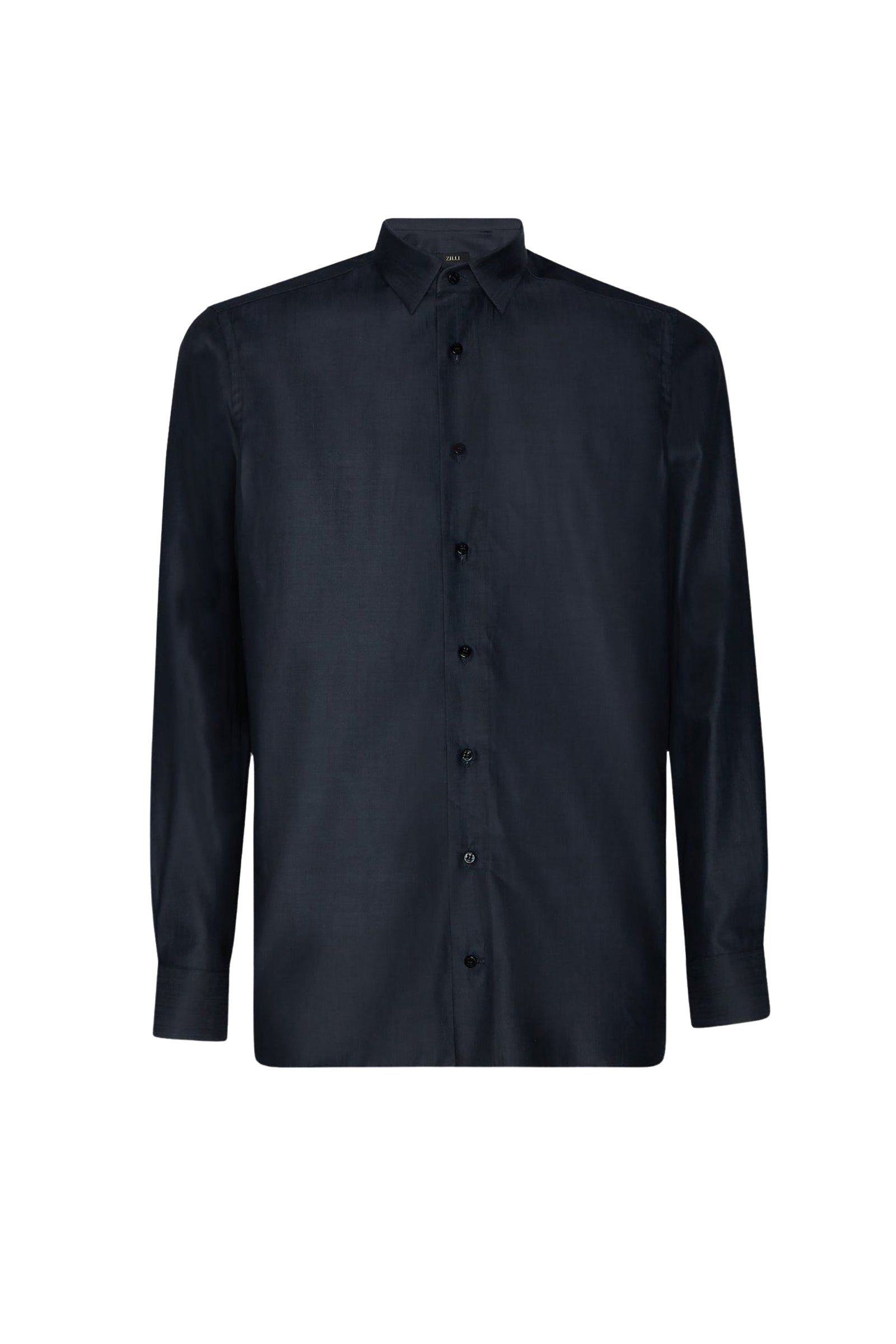 Chemise à manches longues ave ourlet incurvé - Bleu