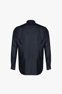 Chemise à manches longues ave ourlet incurvé - Bleu