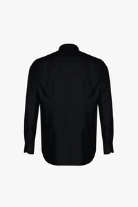 Chemise à surpiqûres ton sur ton - Noir