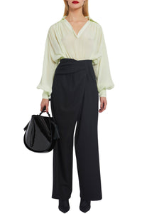 Pantalon Fitz coupe asymétrique en laine - Black