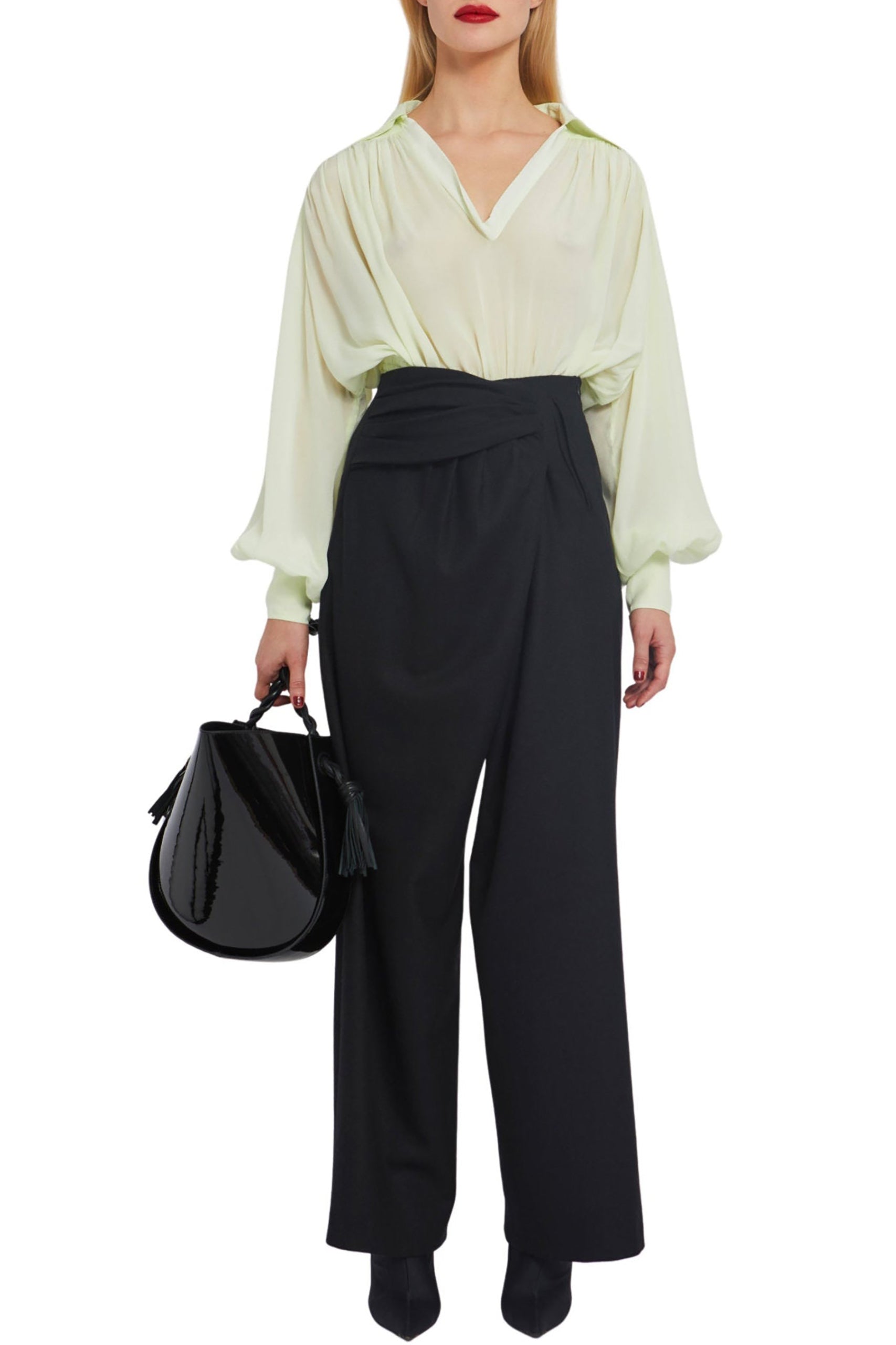 Pantalon Fitz coupe asymétrique en laine - Black