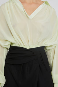 Pantalon Fitz coupe asymétrique en laine - Black