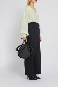 Pantalon Fitz coupe asymétrique en laine - Black