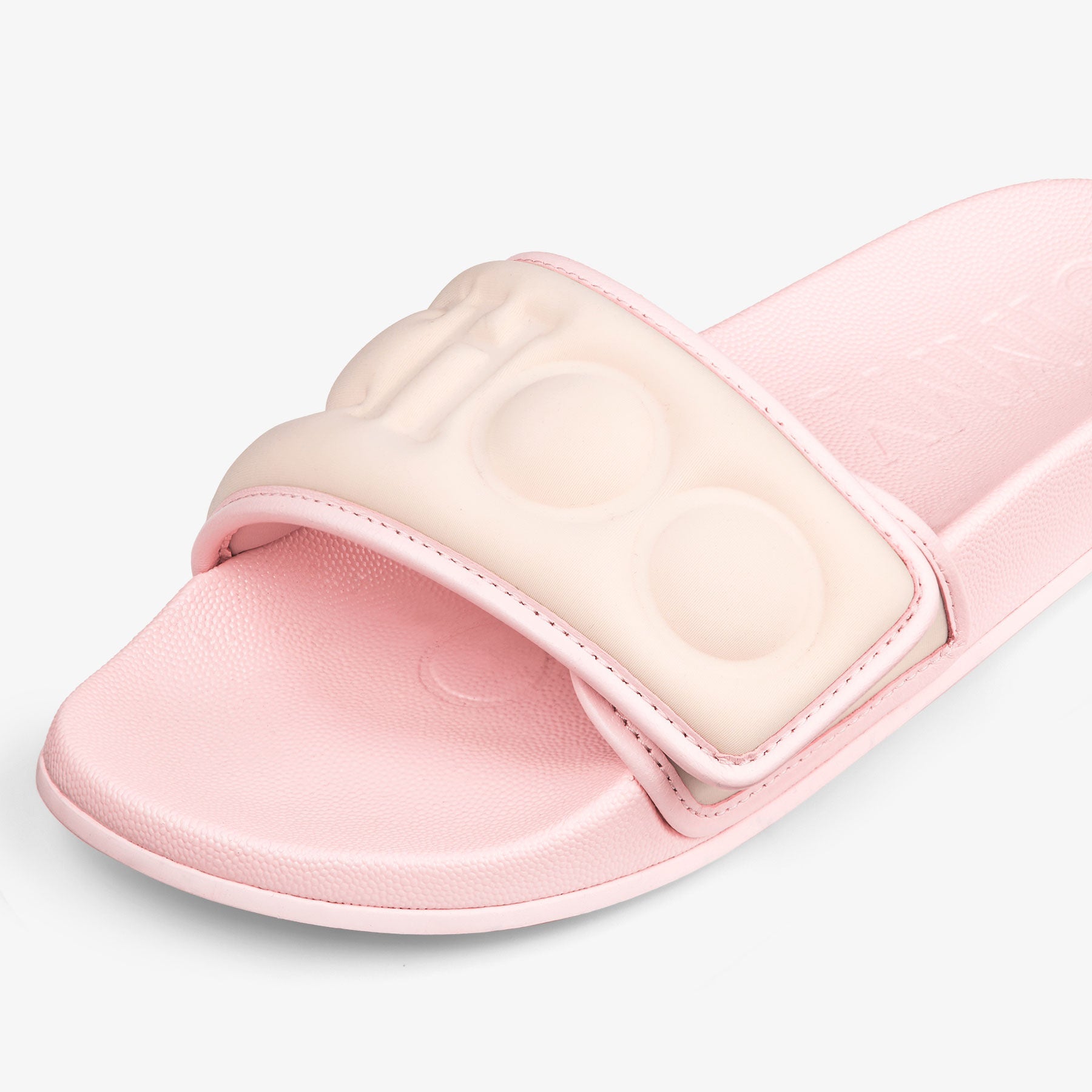 Fitz logo sandals in quilted lycra - Powder pink
