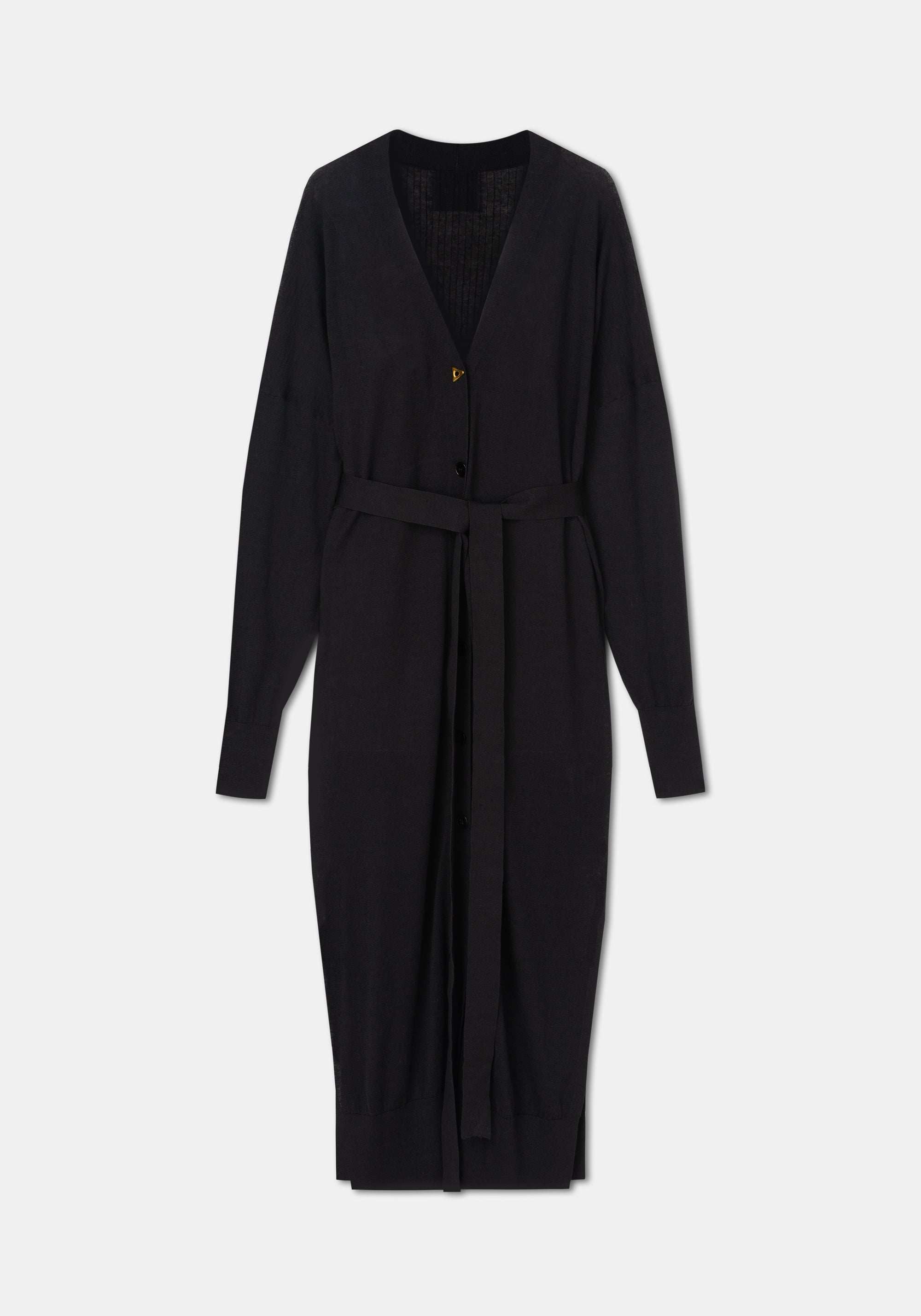 Fix long dress in linen - Black