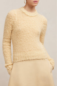 Pull en alpaga brossé en laine - Vanilla Cream