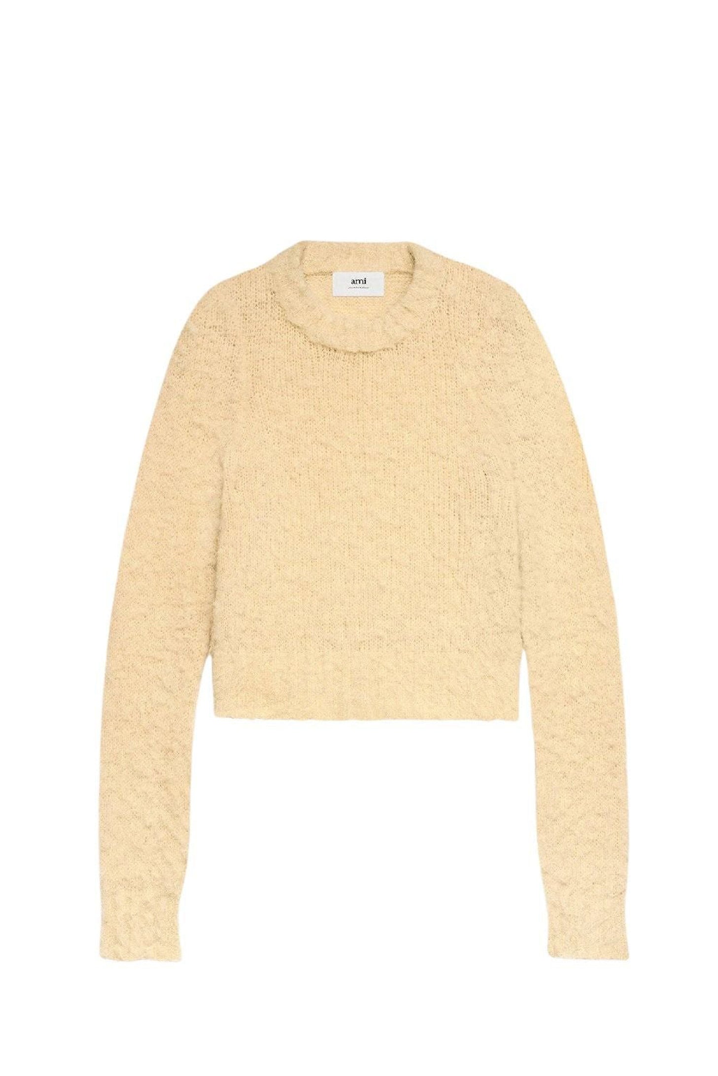 Pull en alpaga brossé en laine - Vanilla Cream