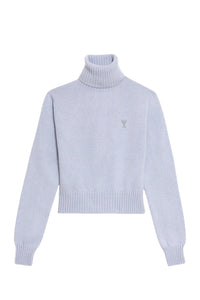 Pull col roulé Ami de Cœur en cachemire - Bleu Pale