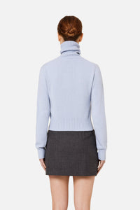 Pull col roulé Ami de Cœur en cachemire - Bleu Pale