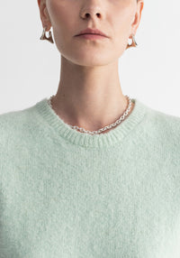 T-shirt Flaky à manches courtes en laine - Aqua Glass