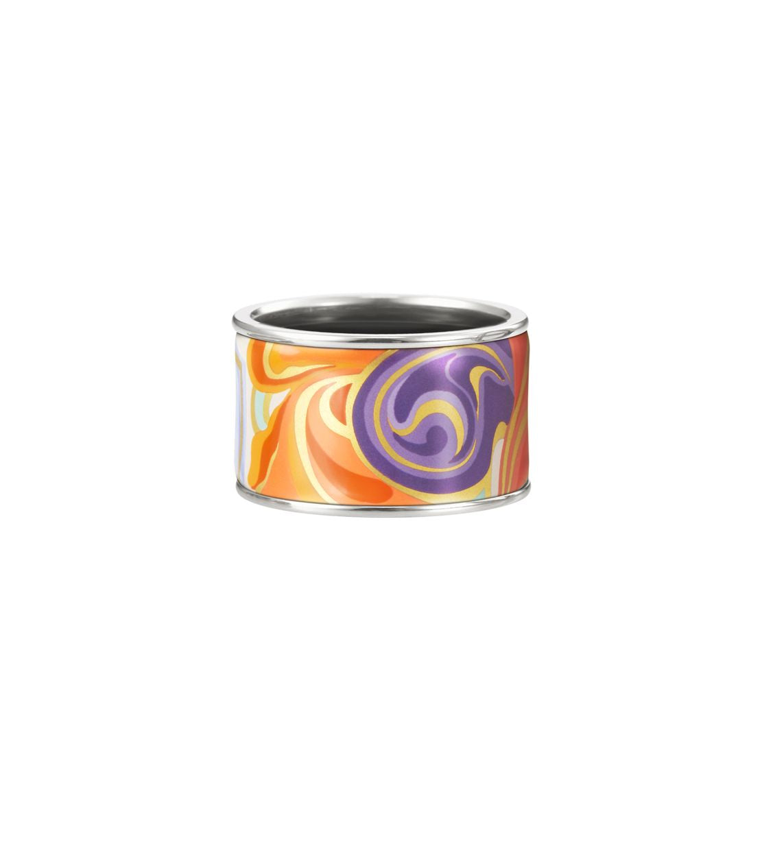 Bague Diva en émail et plaqué au rhodium - Bleu & rose & rouge
