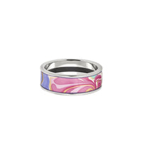 Bague Miss en émail et plaqué au rhodium - Bleu & rose & rouge