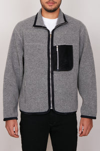 Veste à poche en cachemire - Gris & Noir