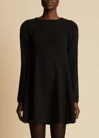 Fleurine dress in cashmere - Black