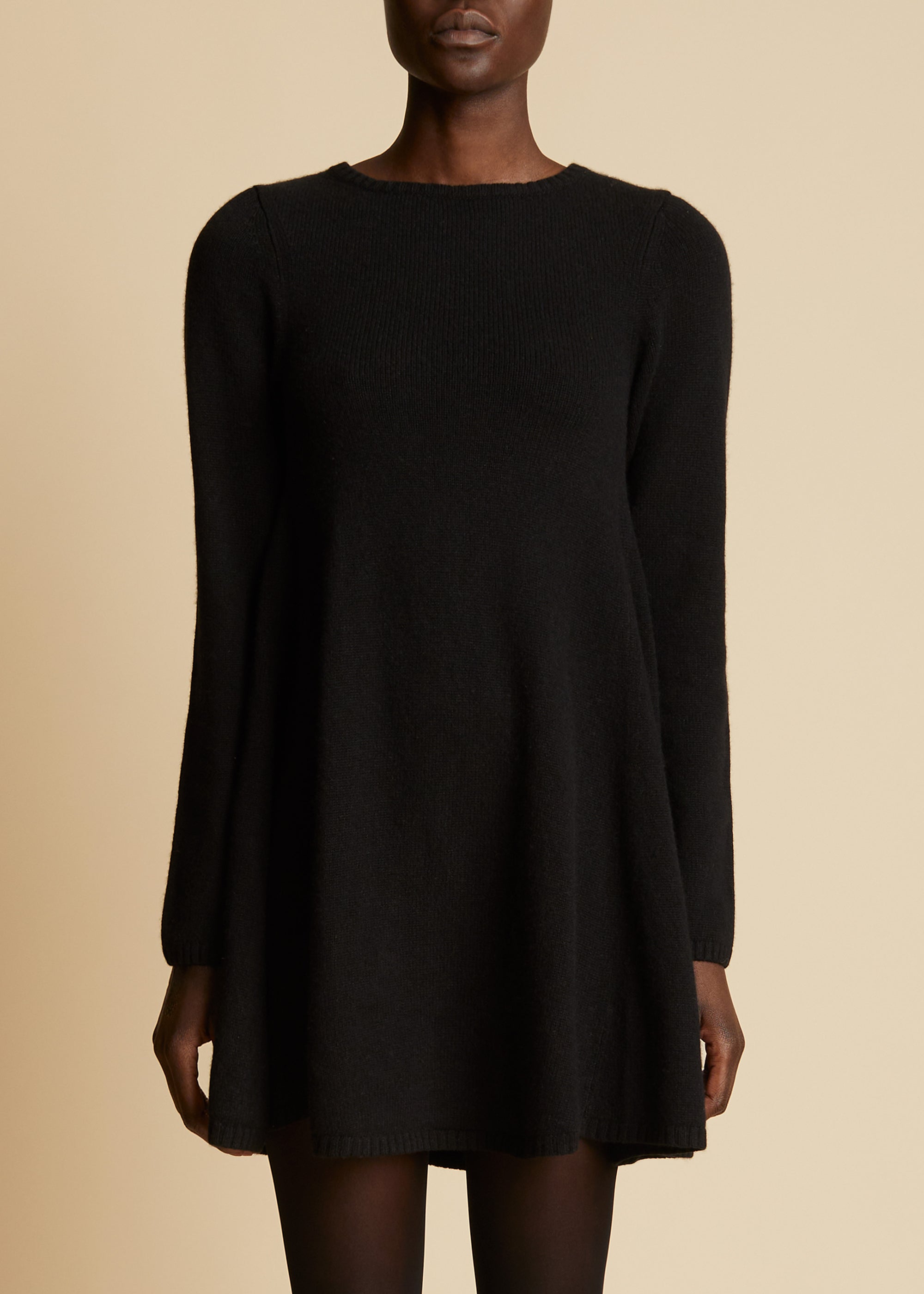 Fleurine dress in cashmere - Black