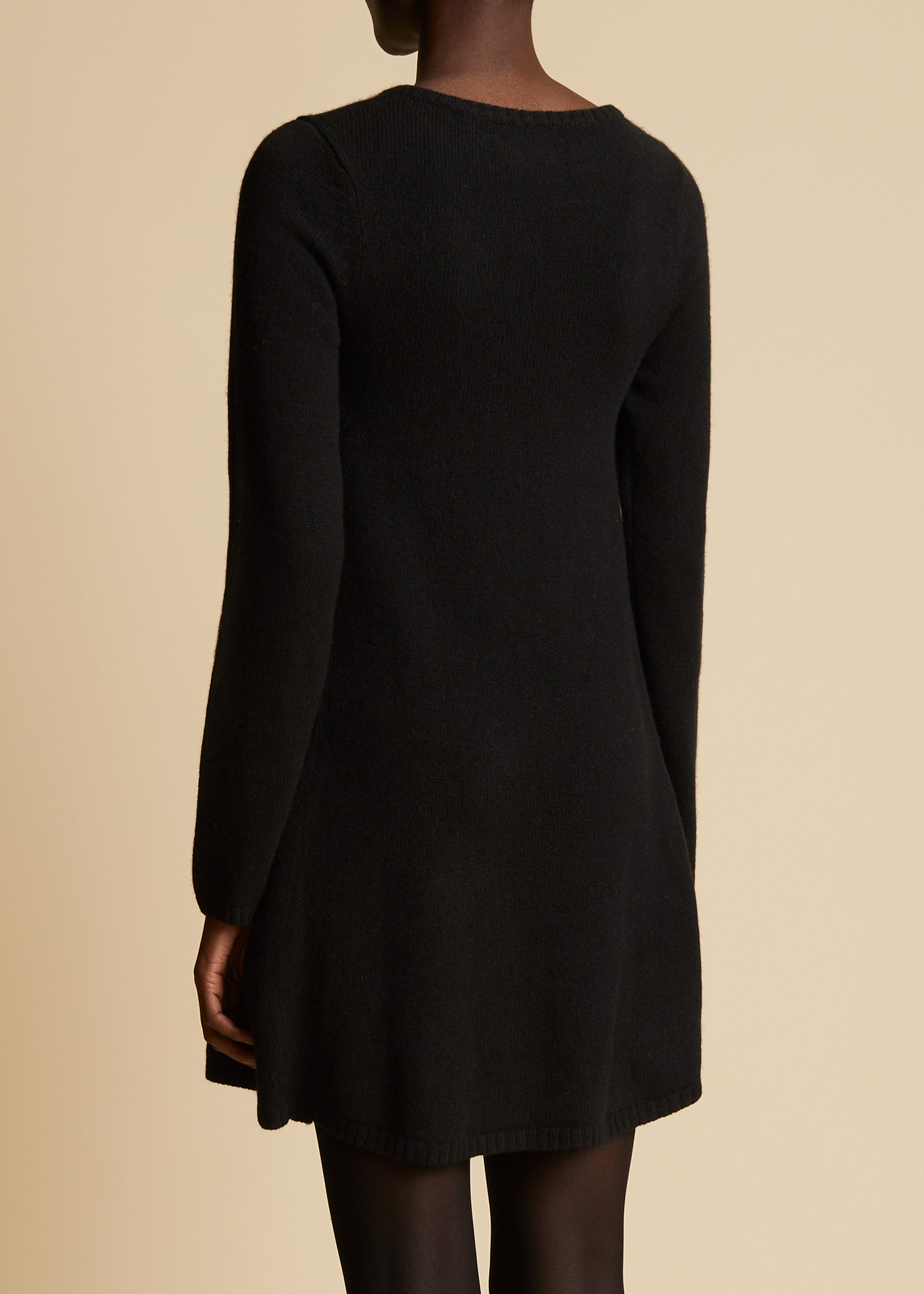 Fleurine dress in cashmere - Black