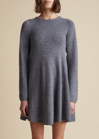 Fleurine dress in cashmere - Smoke