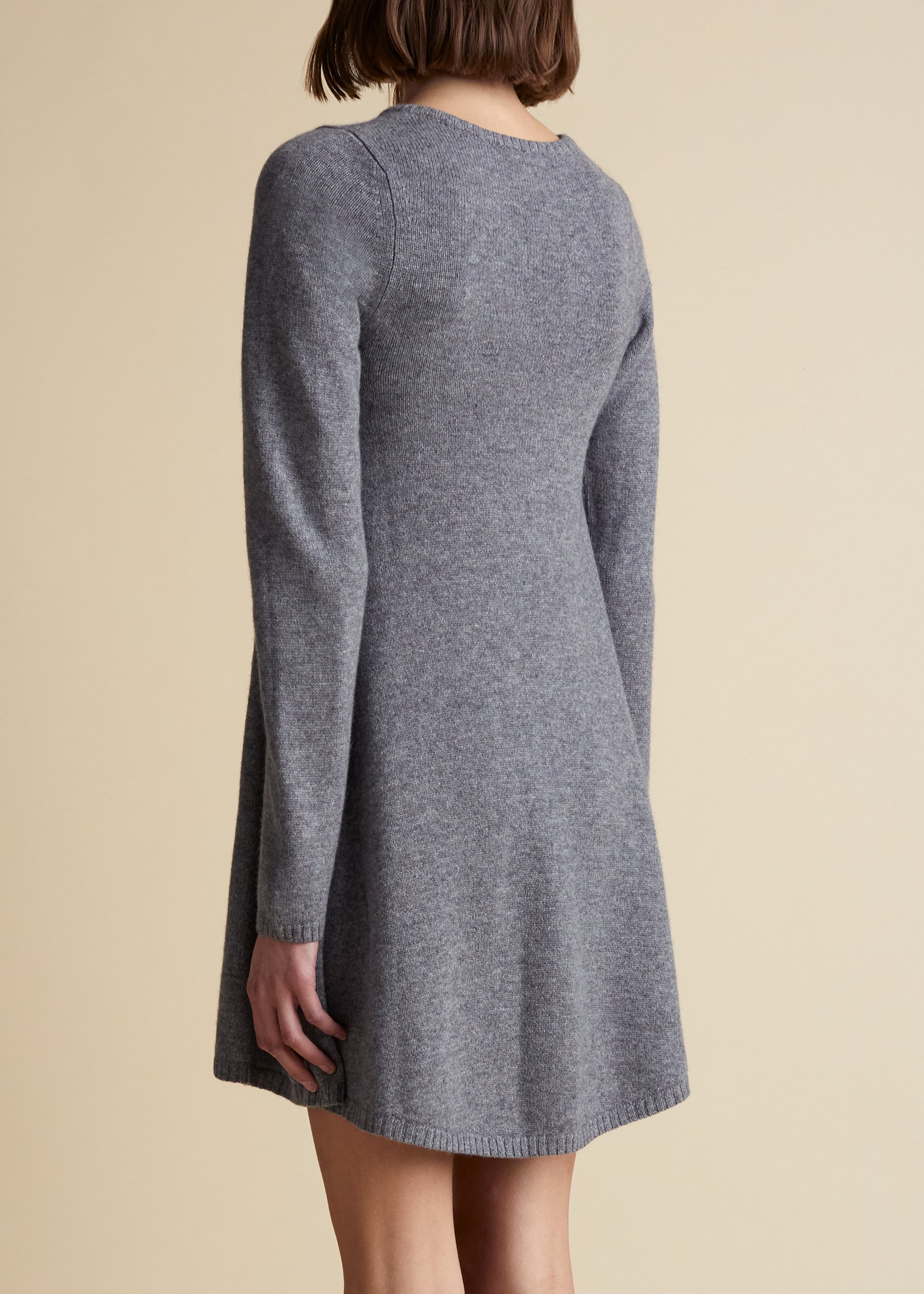 Fleurine dress in cashmere - Smoke