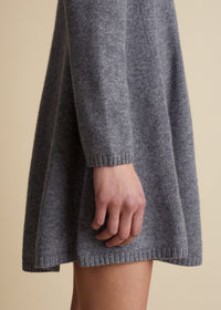 Fleurine dress in cashmere - Smoke