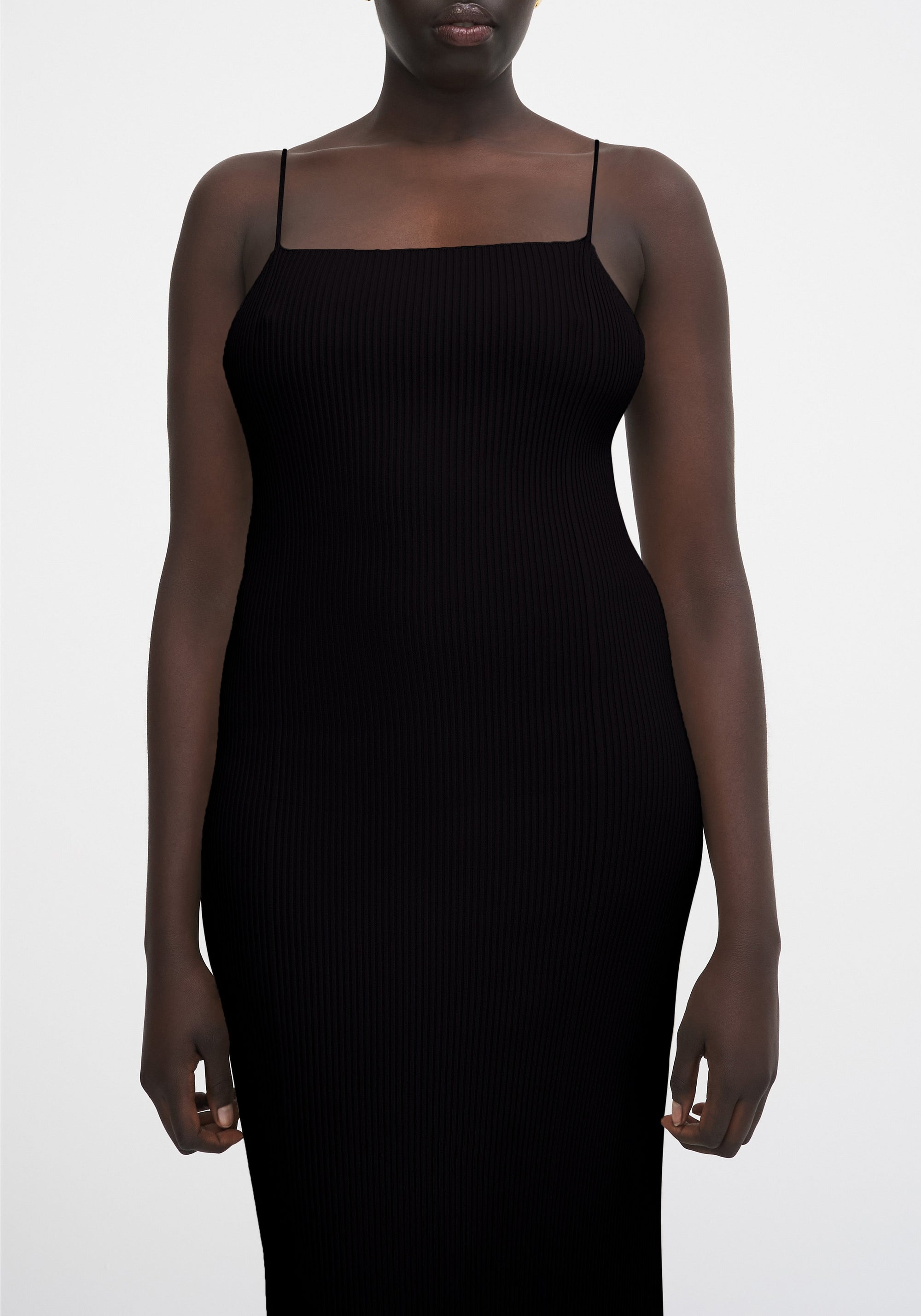 Robe Fleur côtelée - Black