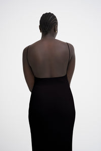 Robe Fleur côtelée - Black