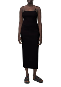Robe Fleur côtelée - Black