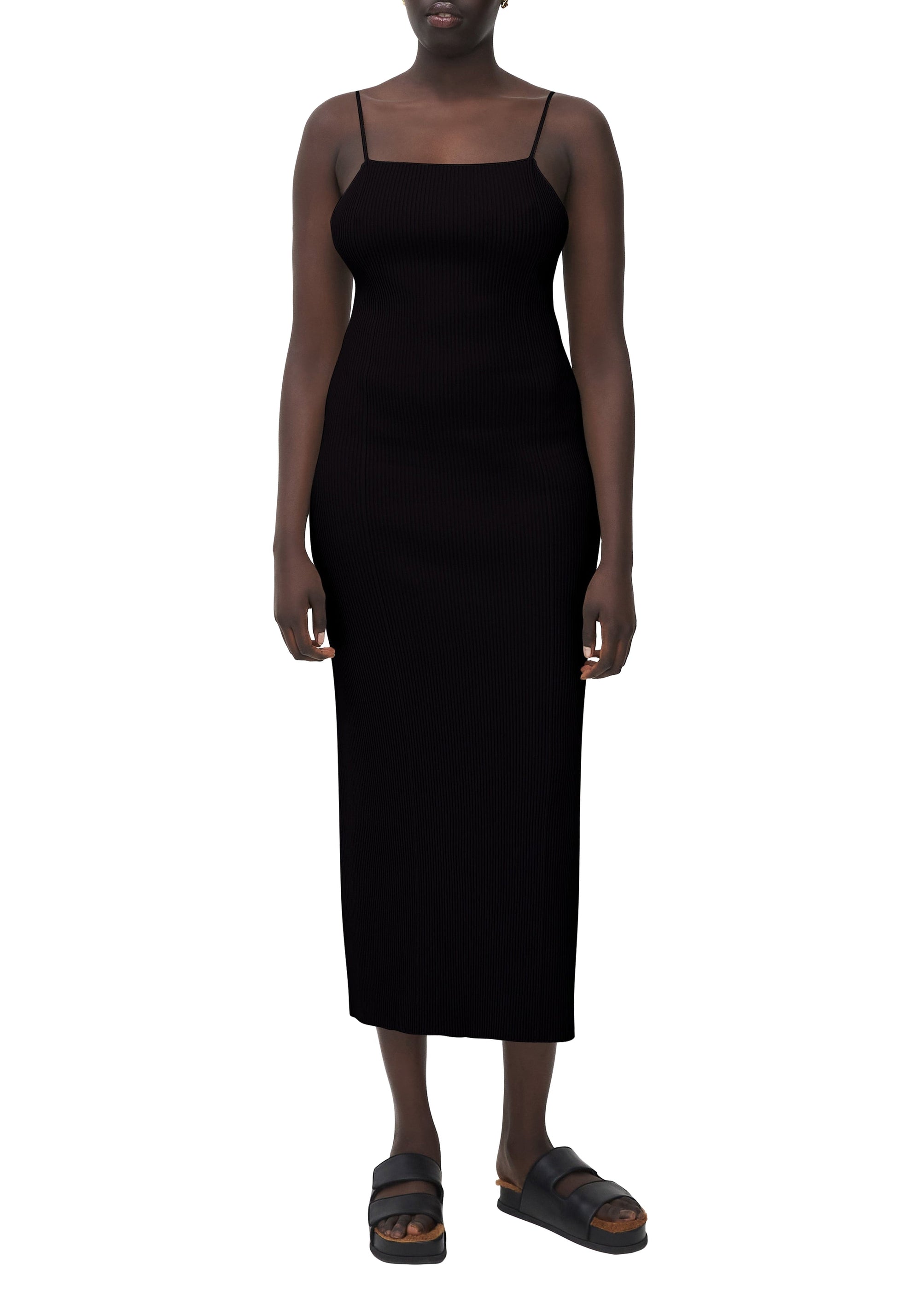 Robe Fleur côtelée - Black