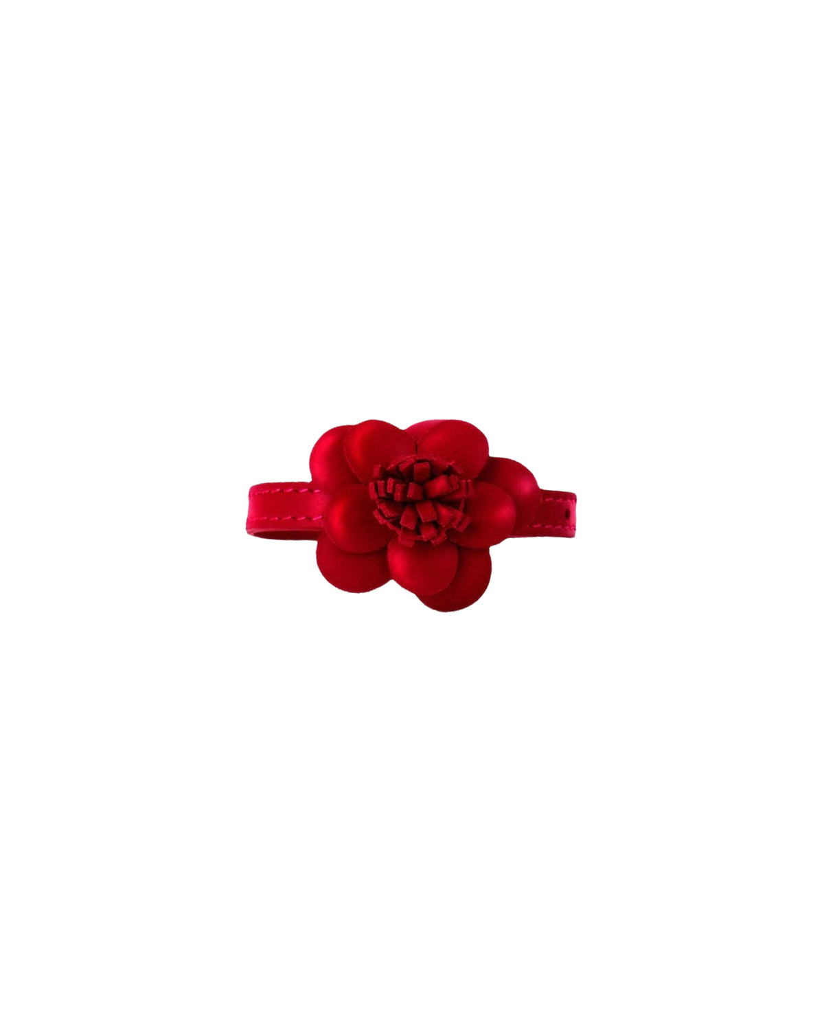 Bracelet Floranevern en cuir - Rouge coquelicot