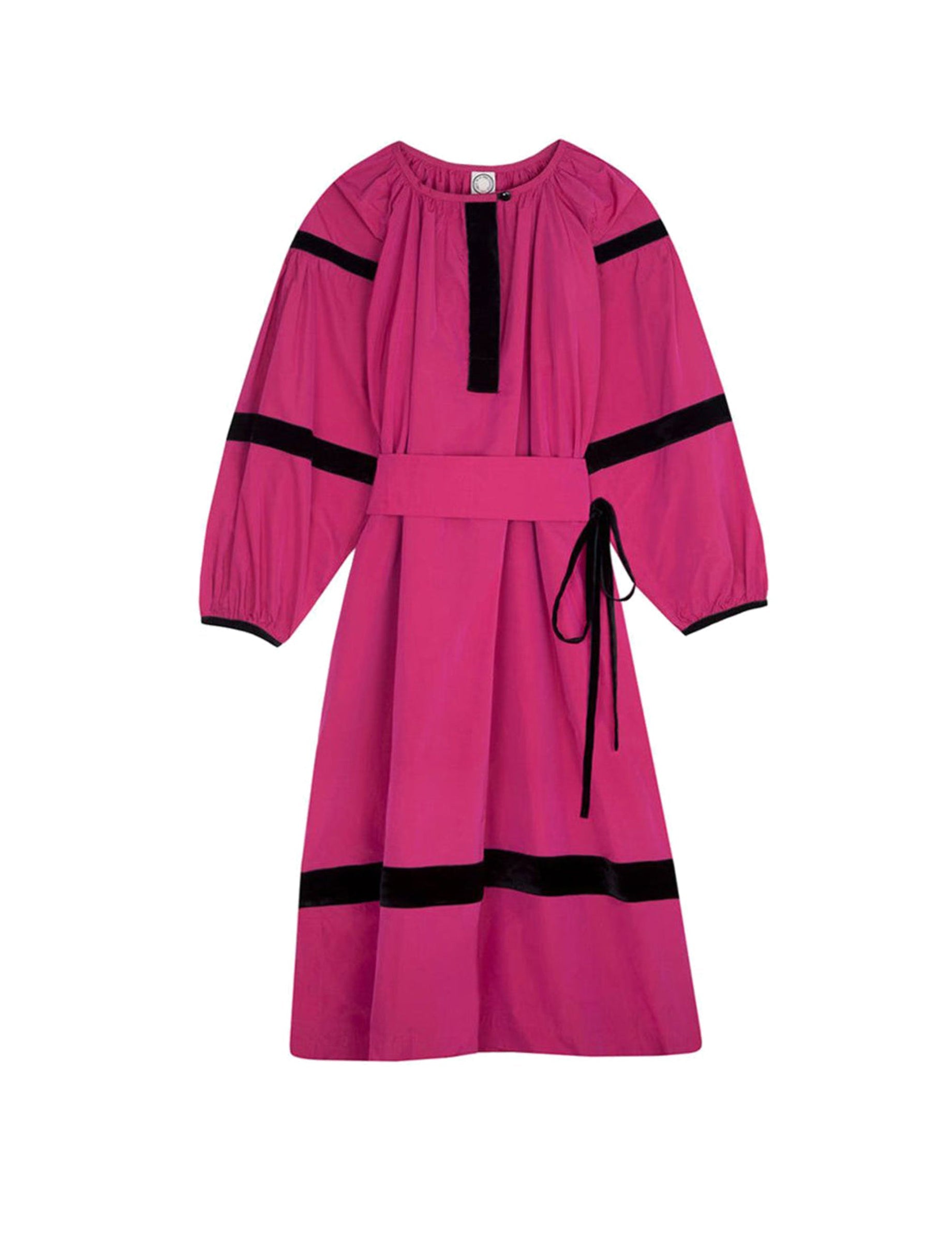 3qty RELIQUAT 130€ 33,3%  / Robe Flora à manches ballons en soie mélangée - Coral