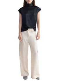 Blouse Flora à col roulé - Black