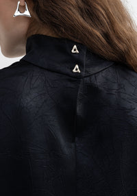Blouse Flora à col roulé - Black