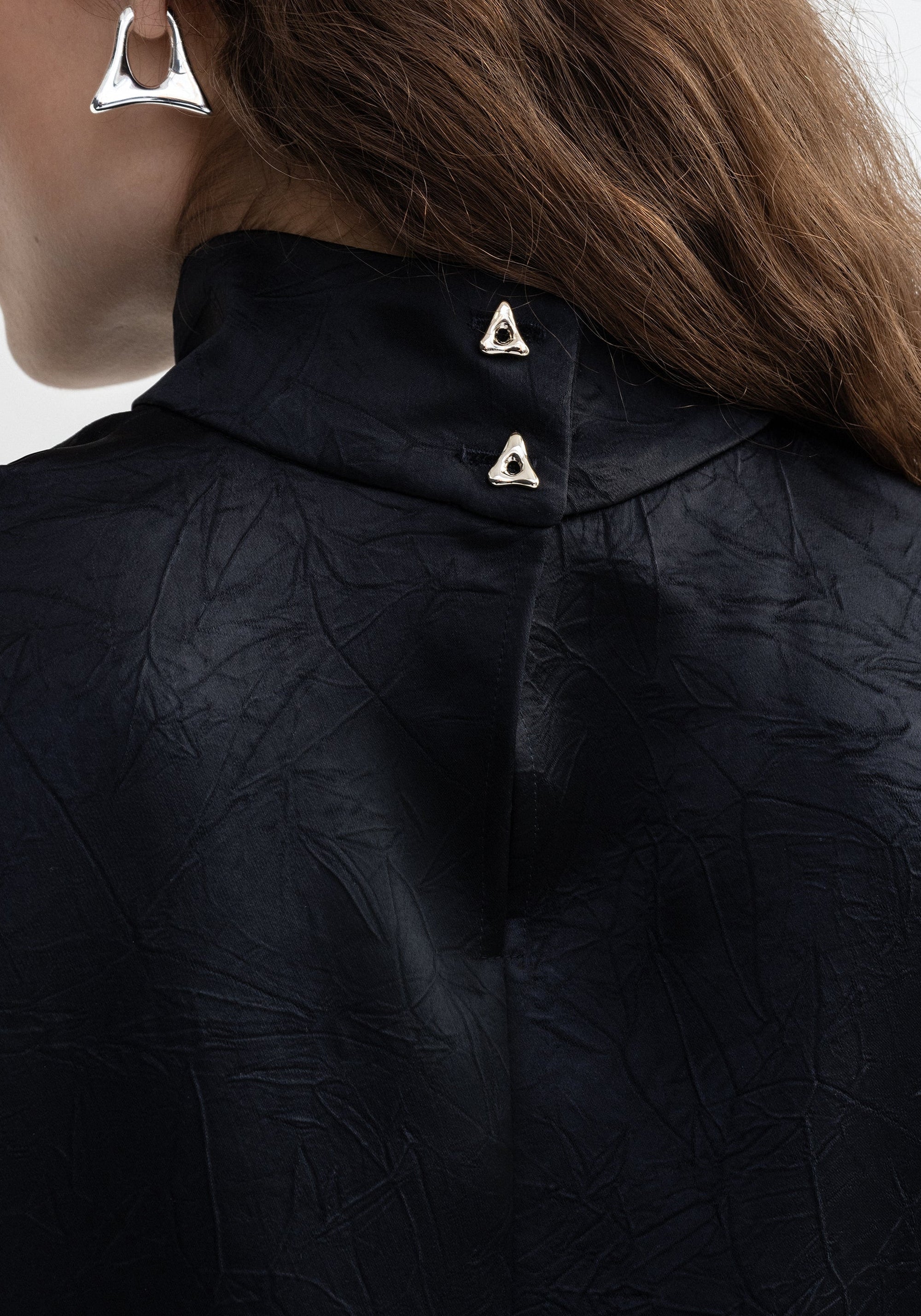 Blouse Flora à col roulé - Black