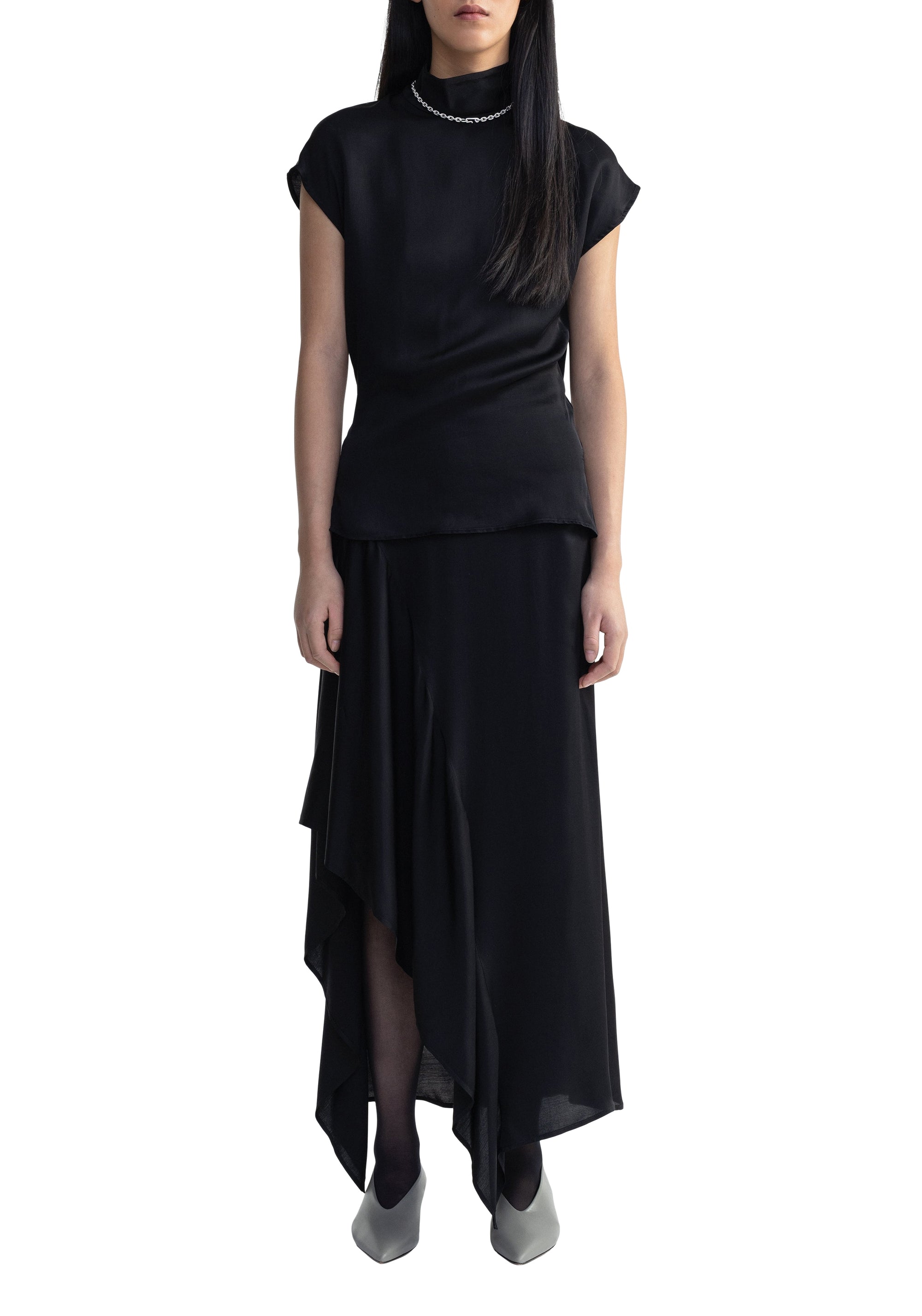 Blouse Flora à col roulé - Black