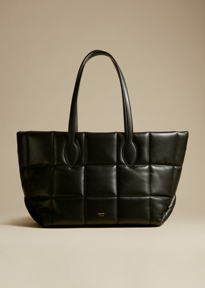 Florence quilted tote in leather - Black