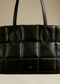 Florence quilted tote in leather - Black