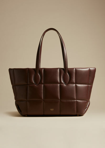 Florance quilted tote in leather - Deep Red