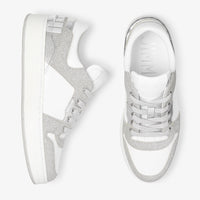 Sneakers Florent blanc à paillettes - Silver & White