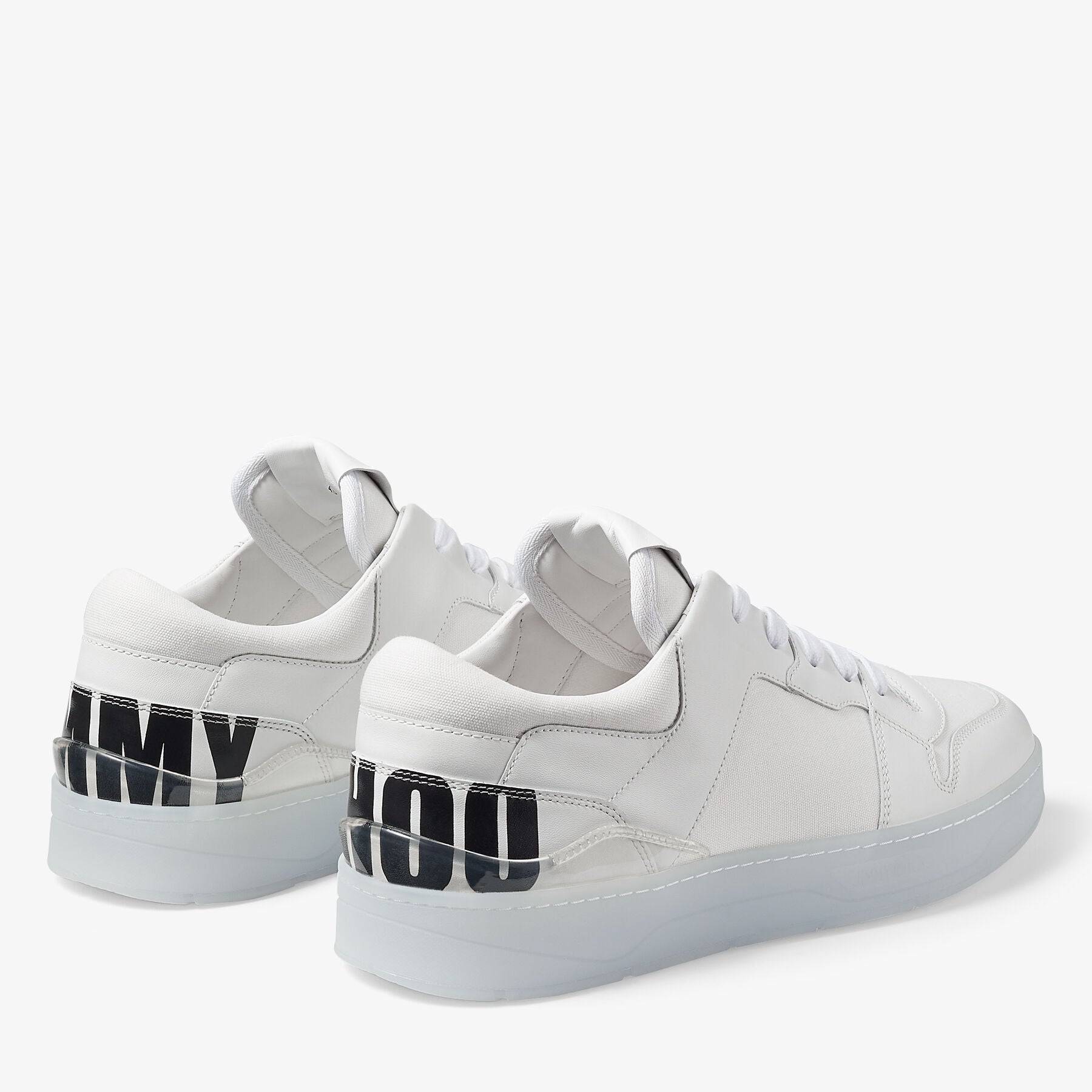 Florent leather and canvas trainers - White