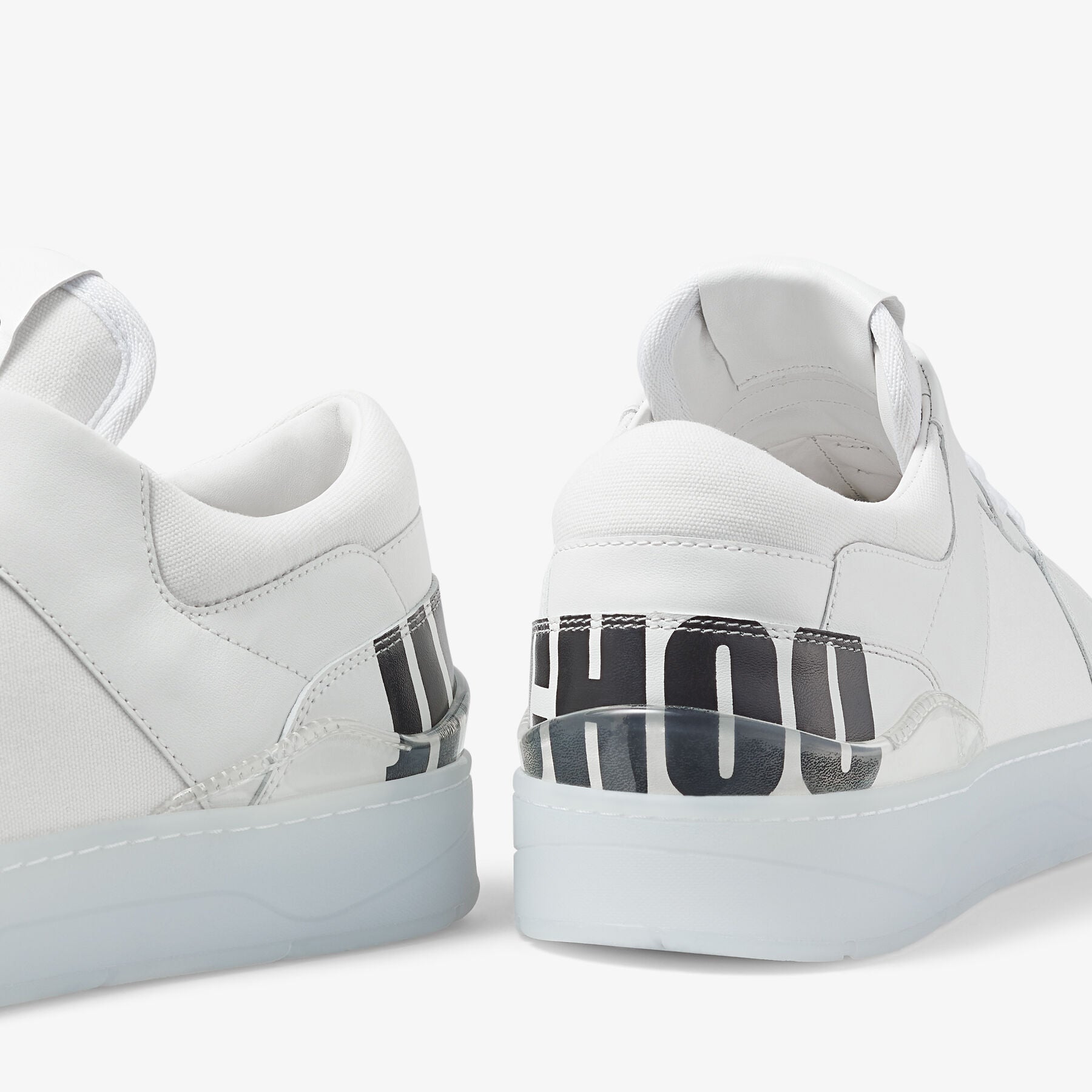 Florent leather and canvas trainers - White