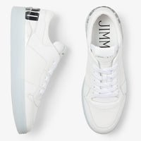 Florent leather and canvas trainers - White