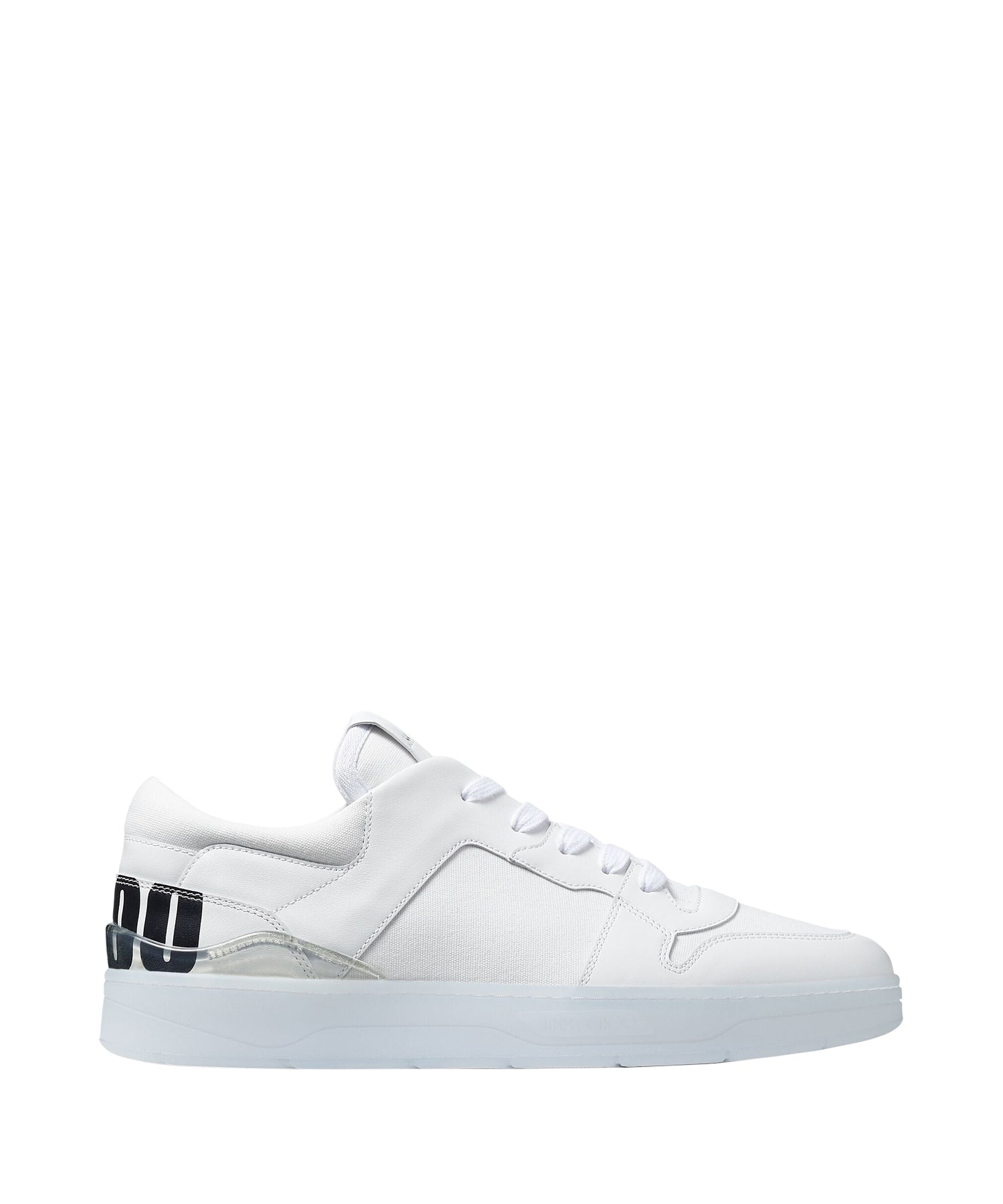 Florent leather and canvas trainers - White