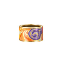 Bague Diva en émail et décoré à l'or - Rouge & orange & violet