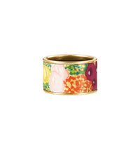 Bague Diva en émail et décoré à l'or - Vert & violet & orange