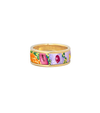 Bague Ultra en émail et décoré à l'or - Jaune & violet & orange