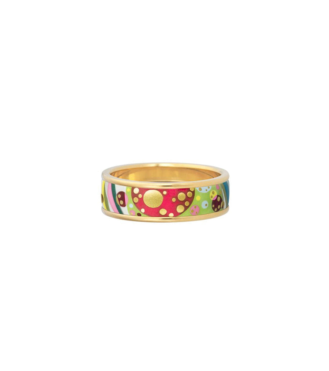 Bague Ultra en émail et décoré à l'or - Vert & baie & rose