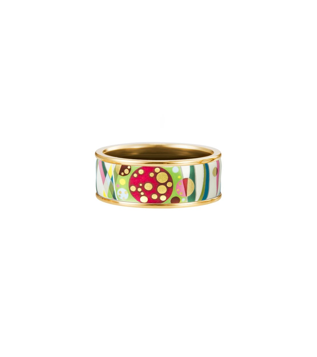 Bague Miss en émail et décoré à l'or - Vert & baie & rose