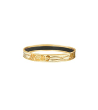 Bracelet Mademoiselle en émail et décoré à l'or - Ivoire & or