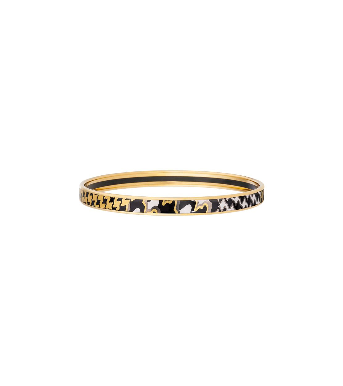 Bracelet Ultra en émail et décoré à l'or - Blanc & noir & or